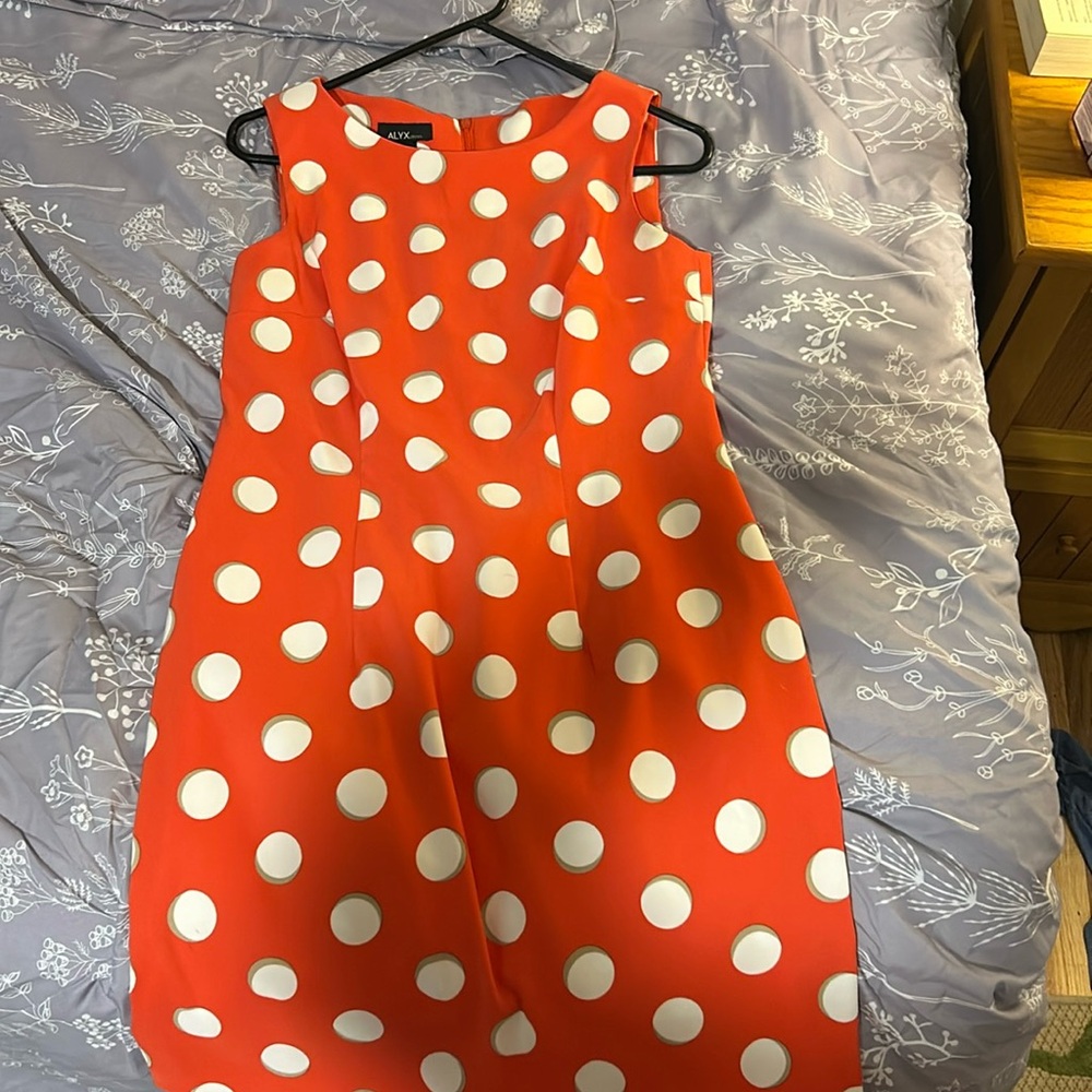 Orange polka dot professional dress